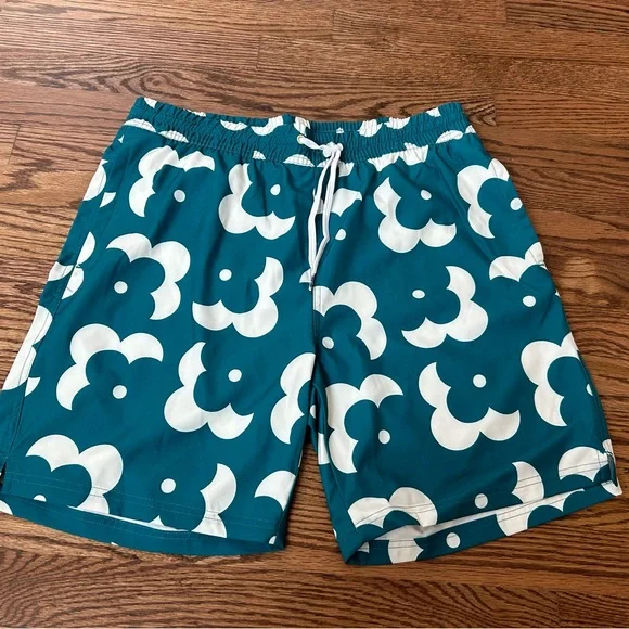 SVRN Sovereign Code Swim Trunks Mens Medium Teal NWT - Picture 2 of 5